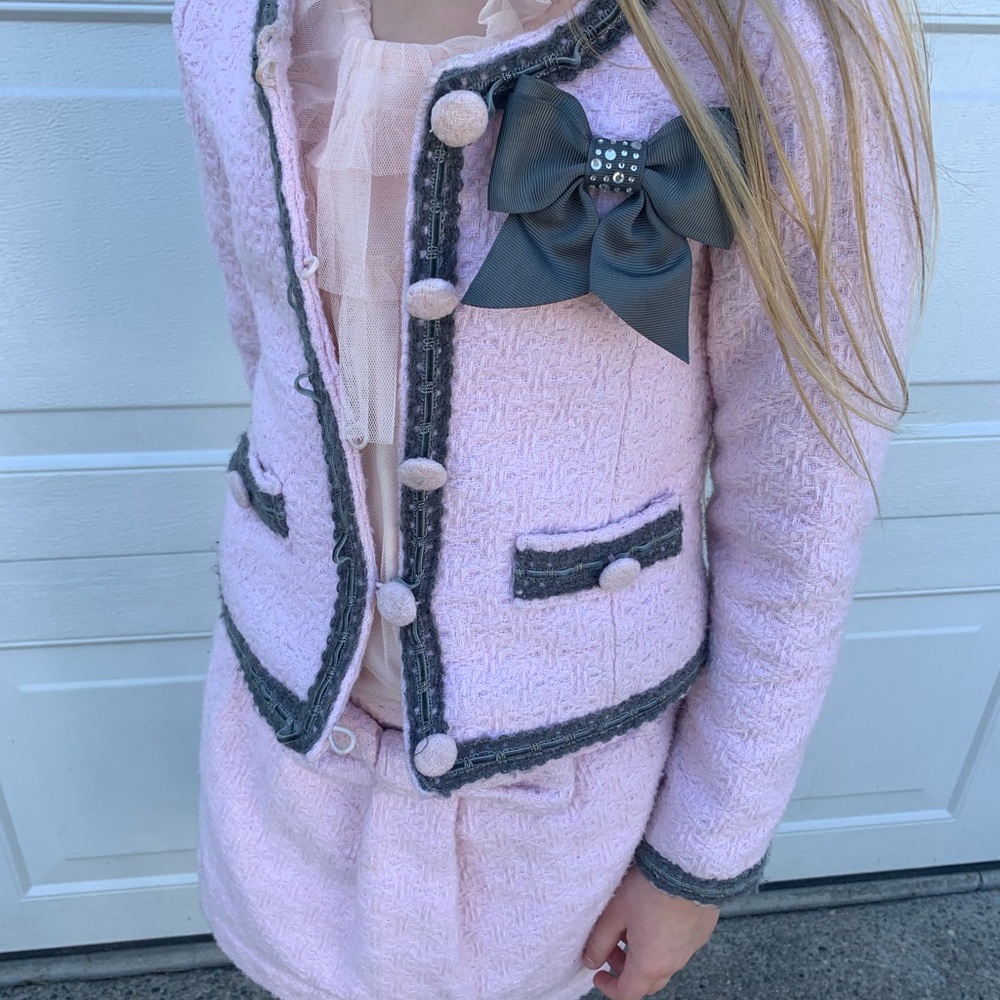 Pumpkin Patch pink skirt suit girl size 7